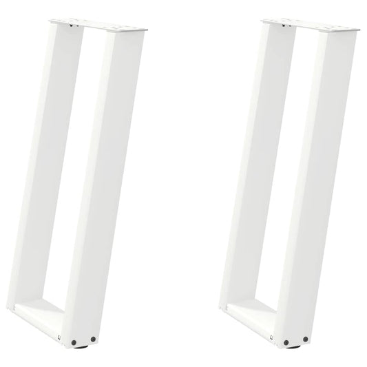 Konsolentischbeine U-Form 2 Stk. Weiß 28x(72-73) cm Stahl