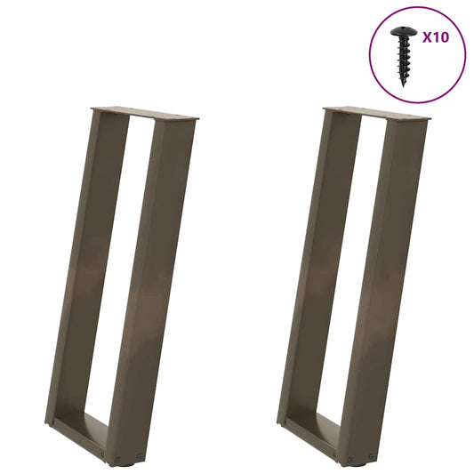 Konsolentischbeine U-Form 2 Stk. Naturstahl 28x(72-73) cm Stahl