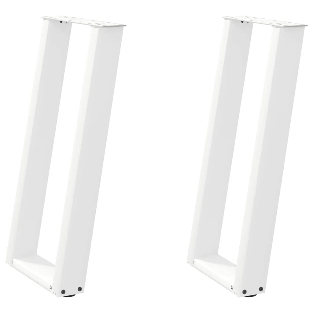 Konsolentischbeine U-Form 2 Stk. Weiß 38x(72-73) cm Stahl