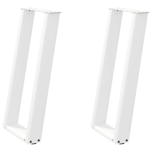 Konsolentischbeine U-Form 2 Stk. Weiß 38x(72-73) cm Stahl