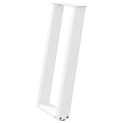 Konsolentischbeine U-Form 2 Stk. Weiß 38x(72-73) cm Stahl
