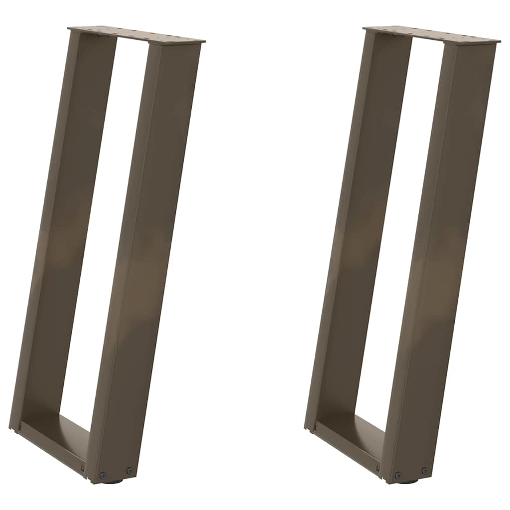 Konsolentischbeine U-Form 2 Stk. Naturstahl 38x(72-73) cm Stahl