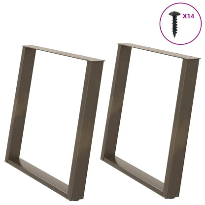 Esstischbeine U-Form 2 Stk. Naturstahl 90x(72-73) cm Stahl