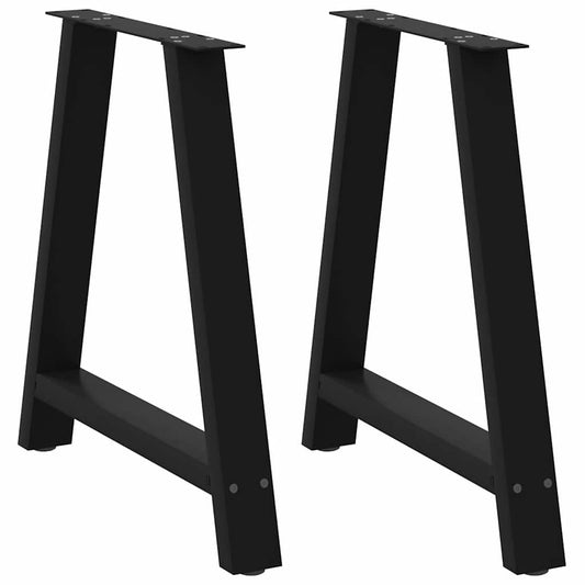 Esstischbeine A-Form 2 Stk. Schwarz 70x(72-73) cm Stahl