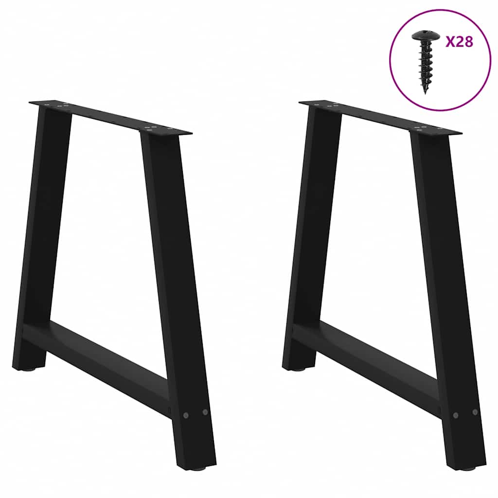 Esstischbeine A-Form 2 Stk. Schwarz 90x(72-73) cm Stahl