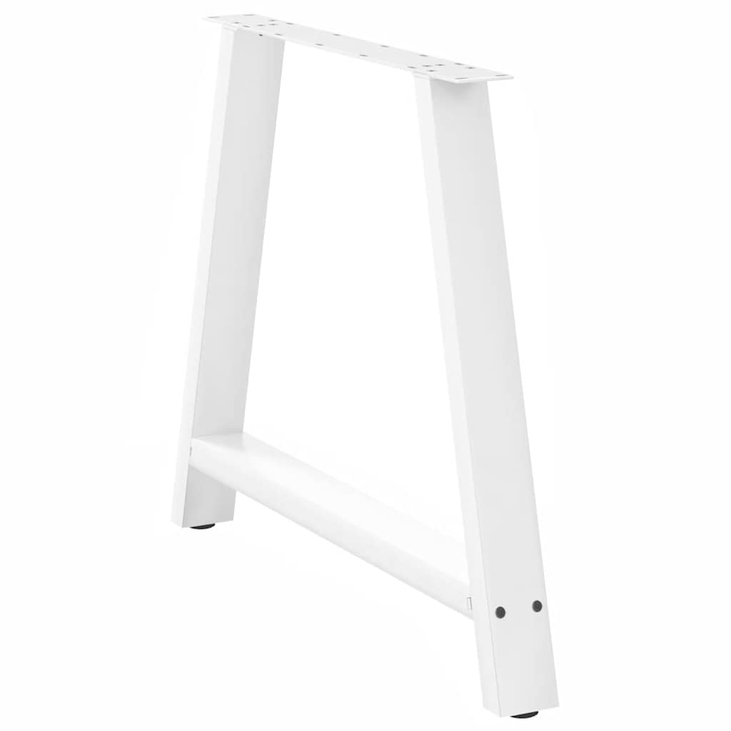 Esstischbeine A-Form 2 Stk. Weiß 100x(72-73) cm Stahl