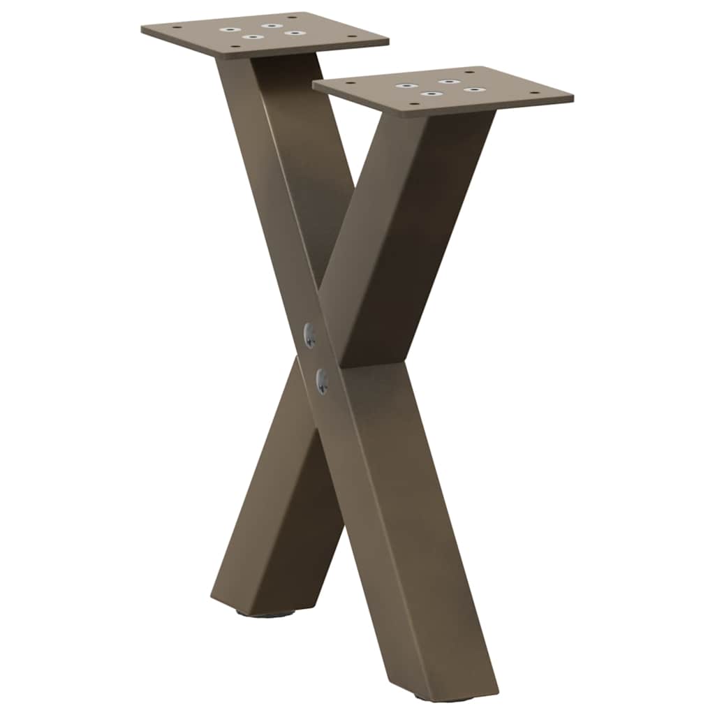 Couchtischbeine X-Form 2 Stk. Naturstahl 30x(30-31) cm Stahl
