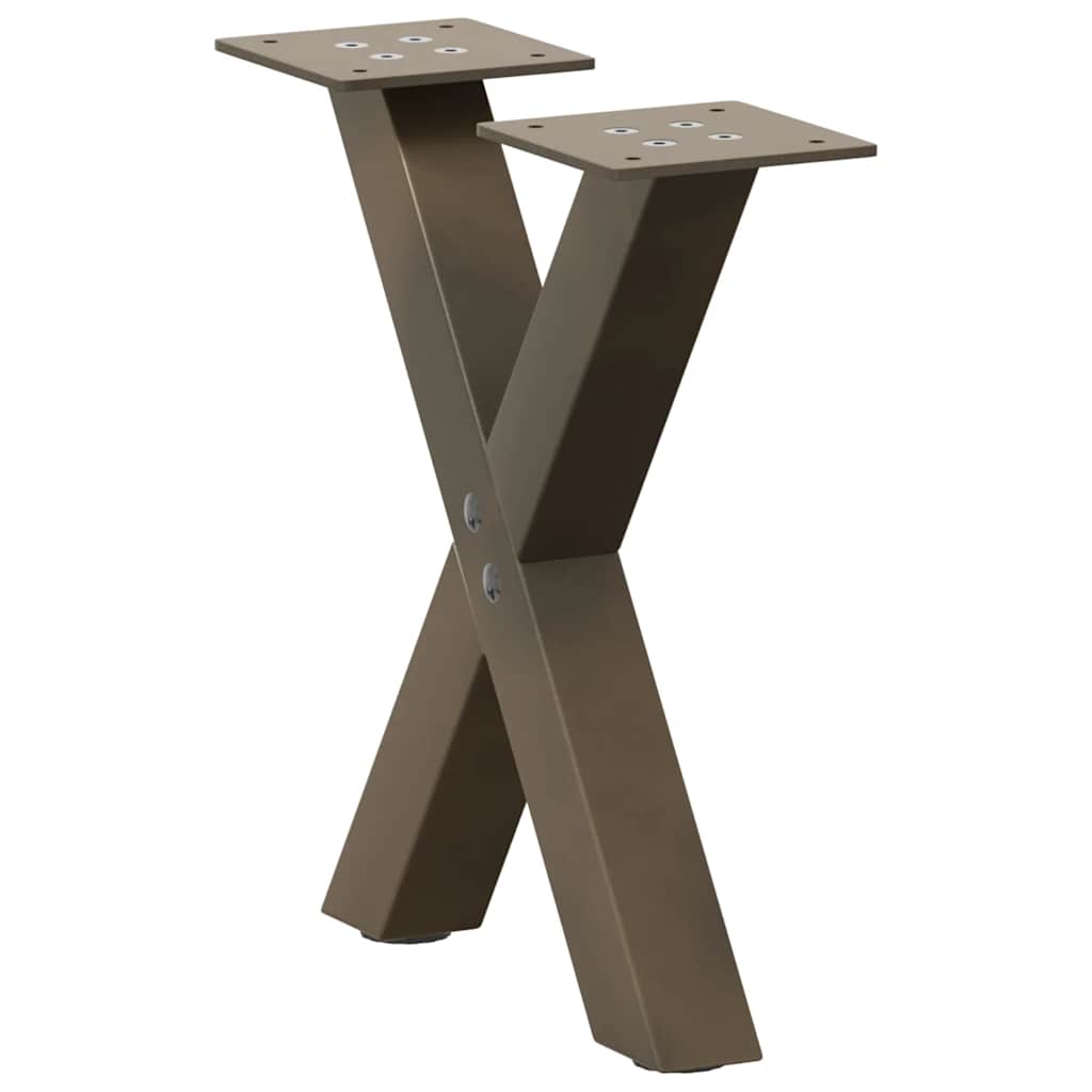 Couchtischbeine X-Form 2 Stk. Naturstahl 37x(30-31) cm Stahl