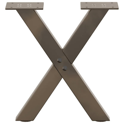 Couchtischbeine X-Form 2 Stk. Naturstahl 37x(30-31) cm Stahl