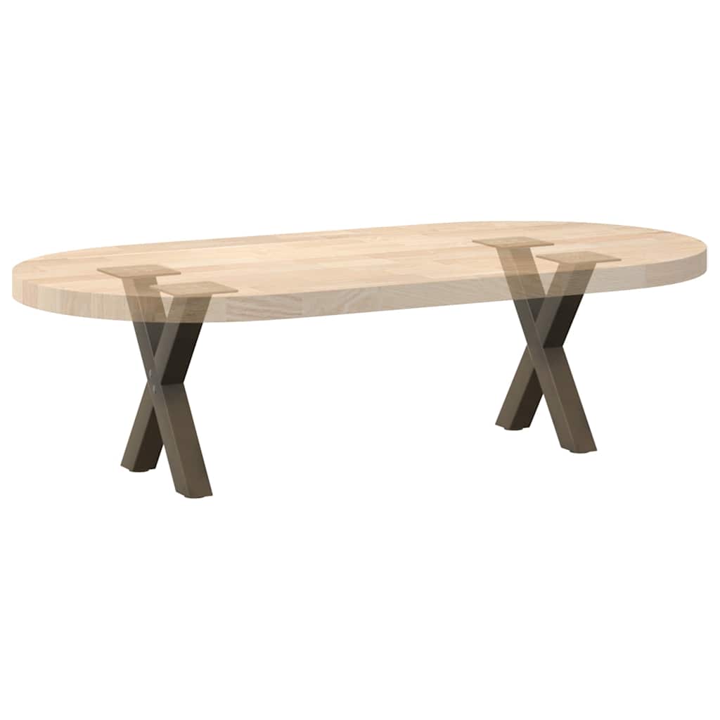 Couchtischbeine X-Form 2 Stk. Naturstahl 37x(30-31) cm Stahl