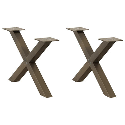 Couchtischbeine X-Form 2 Stk. Naturstahl 50x(30-31) cm Stahl