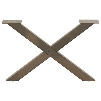Couchtischbeine X-Form 2 Stk. Naturstahl 50x(30-31) cm Stahl