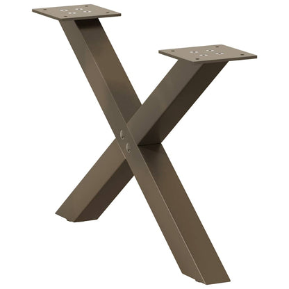 Couchtischbeine X-Form 2 Stk. Naturstahl 50x(30-31) cm Stahl