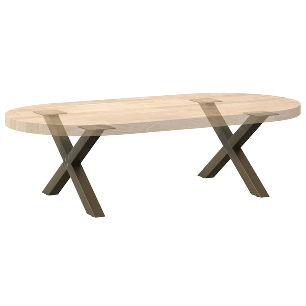 Couchtischbeine X-Form 2 Stk. Naturstahl 50x(30-31) cm Stahl