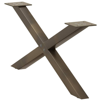 Couchtischbeine X-Form 2 Stk. Naturstahl 70x(30-31) cm Stahl