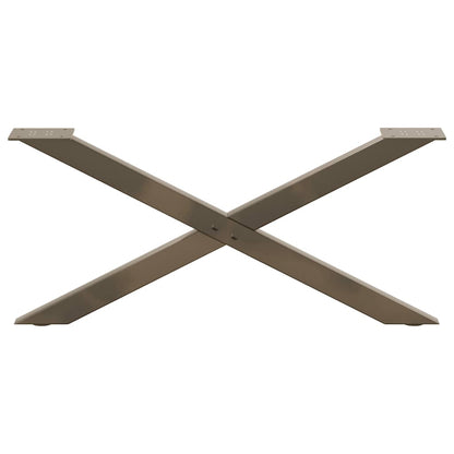 Couchtischbeine X-Form 2 Stk. Naturstahl 70x(30-31) cm Stahl