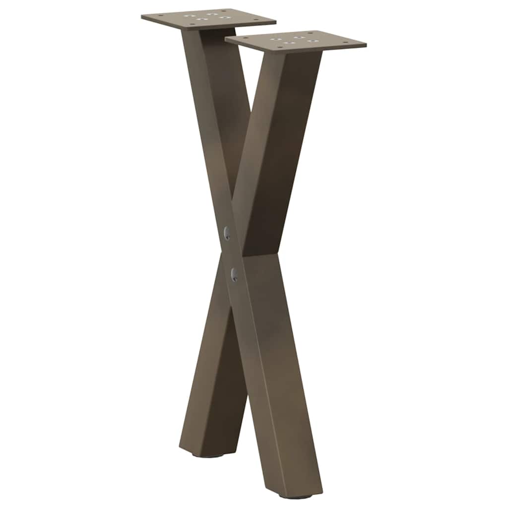 Couchtischbeine X-Form 2 Stk. Naturstahl 28x(42-43) cm Stahl