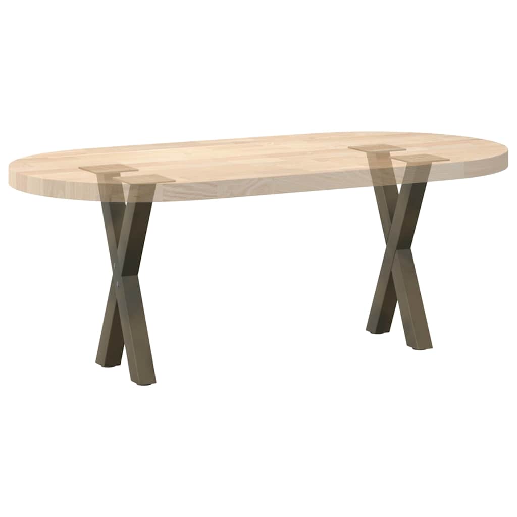 Couchtischbeine X-Form 2 Stk. Naturstahl 28x(42-43) cm Stahl