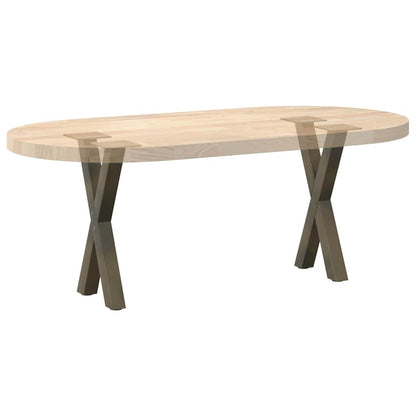 Couchtischbeine X-Form 2 Stk. Naturstahl 28x(42-43) cm Stahl