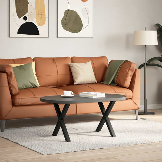 Couchtischbeine X-Form 2 Stk. Schwarz 50x(42-43) cm Stahl