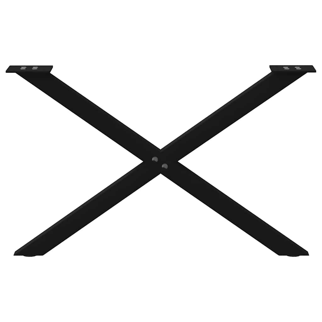 Couchtischbeine X-Form 2 Stk. Schwarz 70x(42-43) cm Stahl