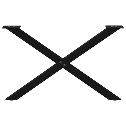 Couchtischbeine X-Form 2 Stk. Schwarz 70x(42-43) cm Stahl