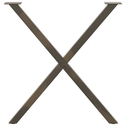 Esstischbeine X-Form 2 Stk. Naturstahl 70x(72-73) cm Stahl