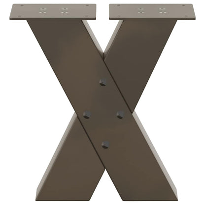 Couchtischbeine X-Form 2 Stk. Naturstahl 30x(30-31) cm Stahl