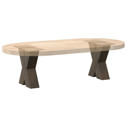 Couchtischbeine X-Form 2 Stk. Naturstahl 30x(30-31) cm Stahl