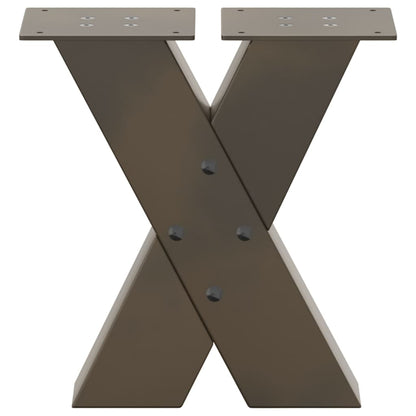 Couchtischbeine X-Form 2 Stk. Naturstahl 40x(30-31) cm Stahl