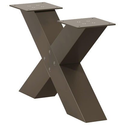 Couchtischbeine X-Form 2 Stk. Naturstahl 60x(30-31) cm Stahl