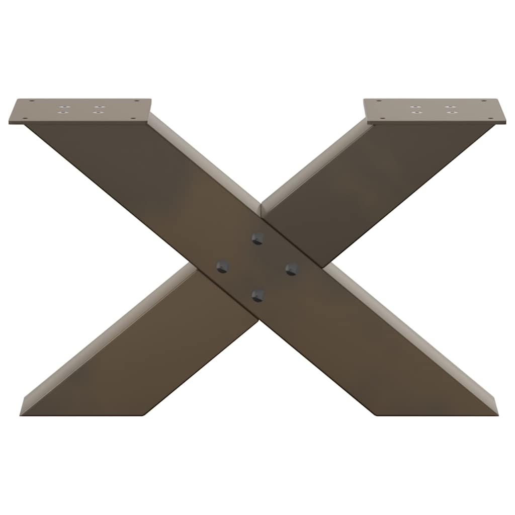 Couchtischbeine X-Form 2 Stk. Naturstahl 60x(30-31) cm Stahl