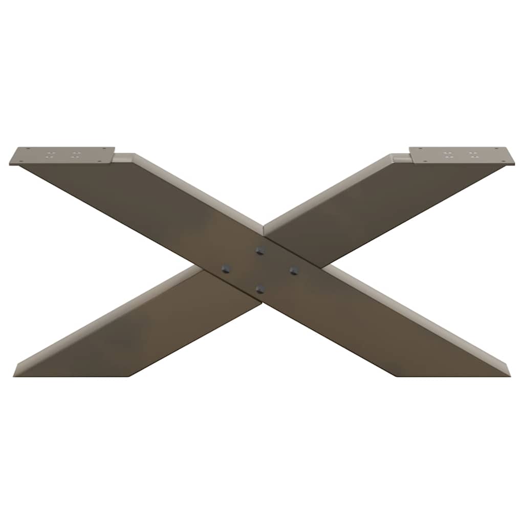 Couchtischbeine X-Form 2 Stk. Naturstahl 70x(30-31) cm Stahl