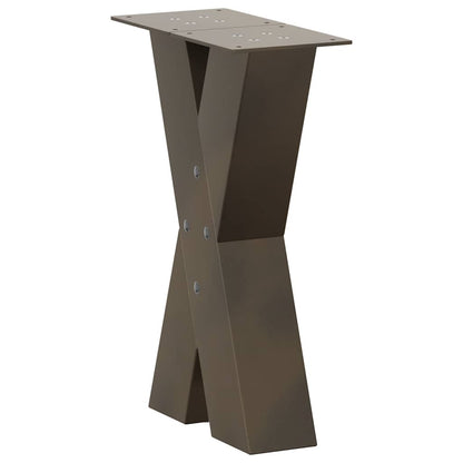 Couchtischbeine X-Form 2 Stk. Naturstahl 38x(42-43) cm Stahl