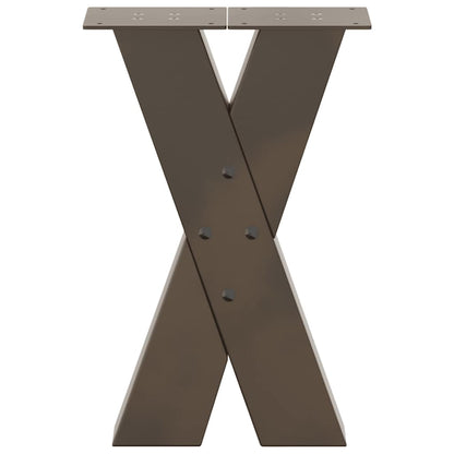 Couchtischbeine X-Form 2 Stk. Naturstahl 38x(42-43) cm Stahl