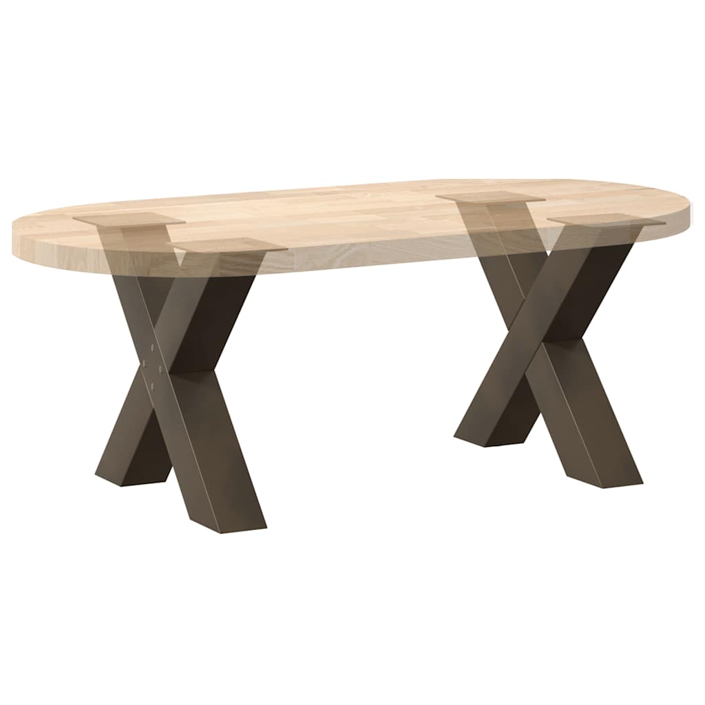 Couchtischbeine X-Form 2 Stk. Naturstahl 60x(42-43) cm Stahl