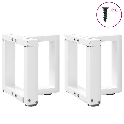 Couchtischbeine T-Form 2 Stk. Weiß 30x25x(30-31) cm Stahl