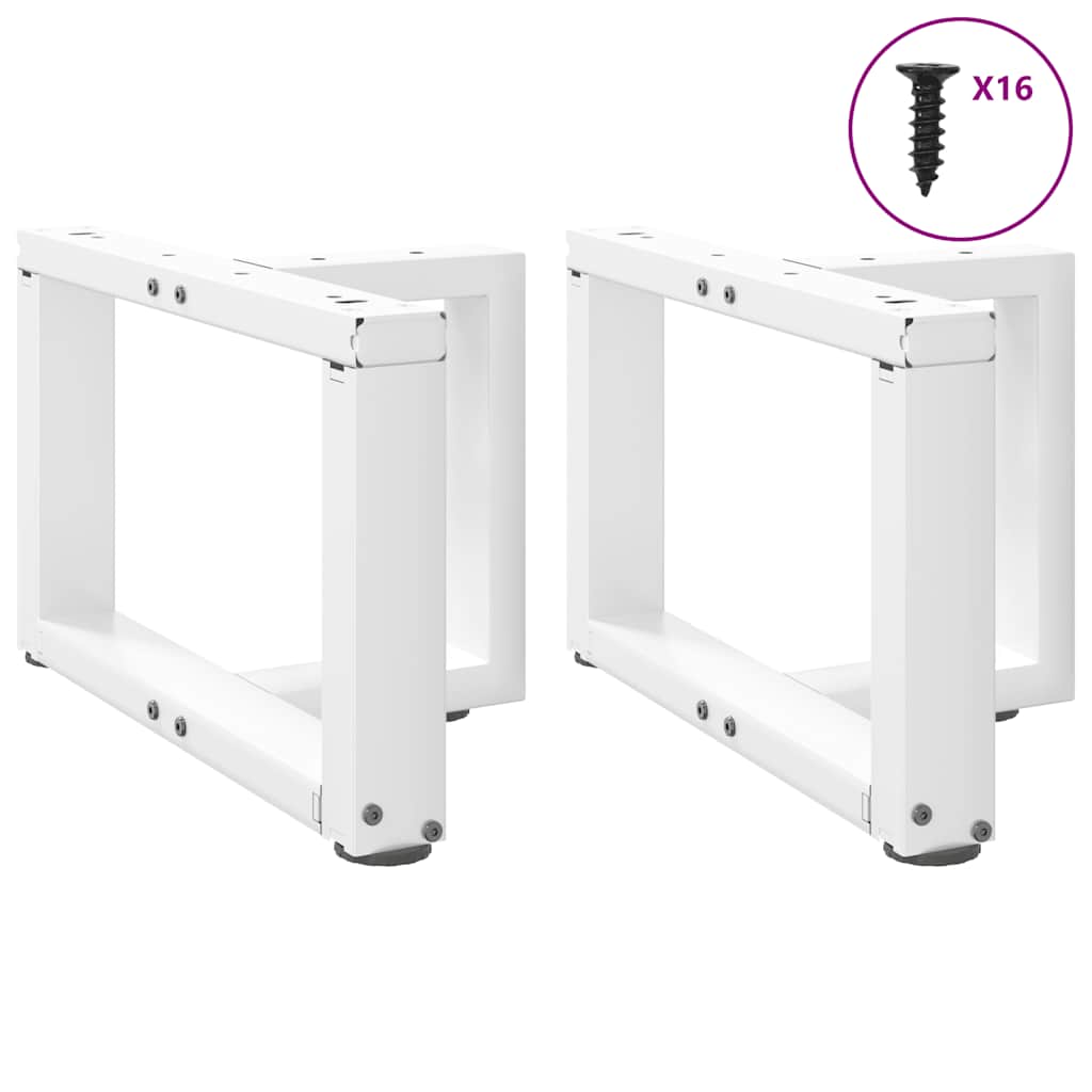 Couchtischbeine T-Form 2 Stk. Weiß 50x25x(30-31) cm Stahl