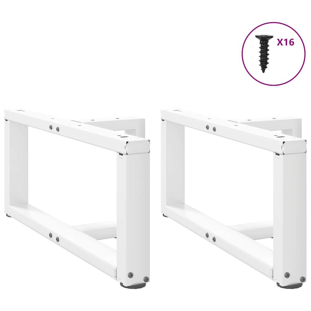 Couchtischbeine T-Form 2 Stk. Weiß 60x25x(30-31) cm Stahl
