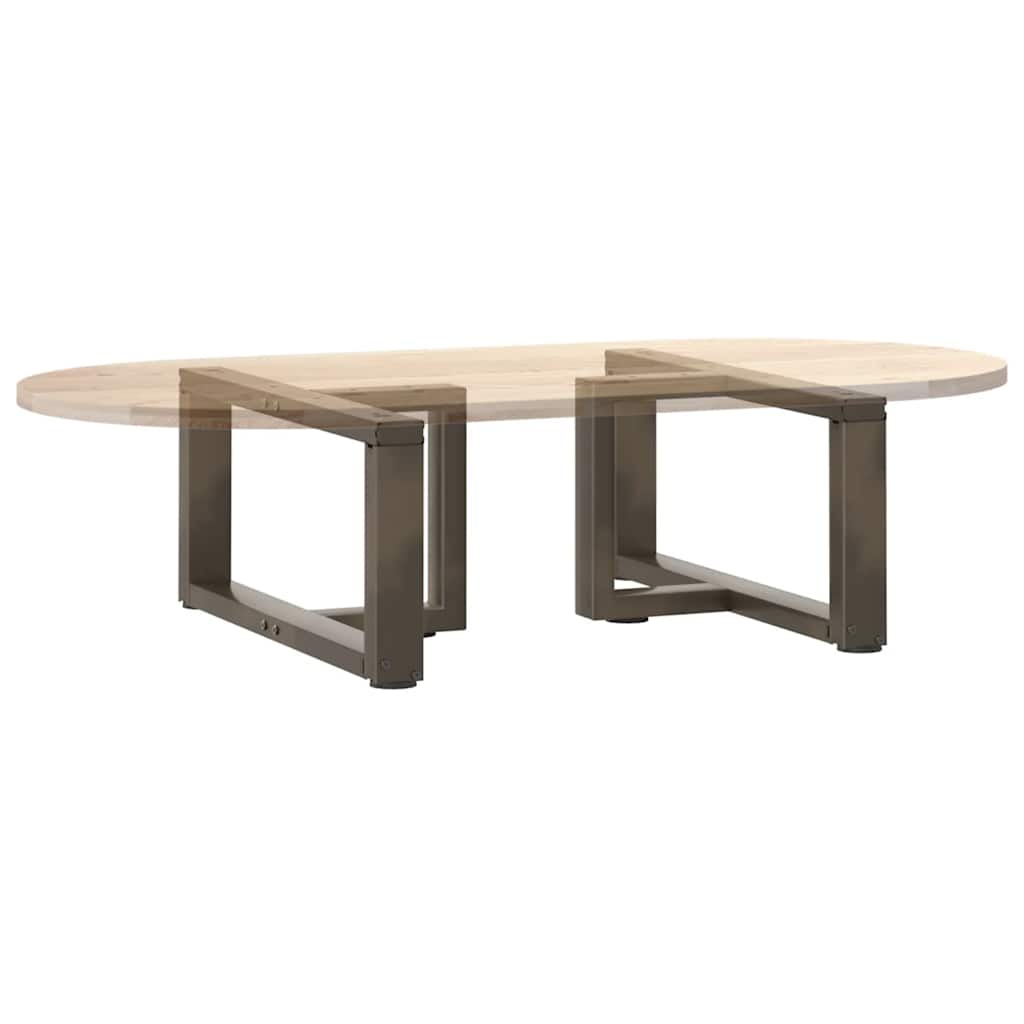 Couchtischbeine T-Form 2 Stk. Naturstahl 60x25x(30-31) cm Stahl