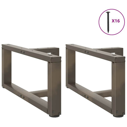 Couchtischbeine T-Form 2 Stk. Naturstahl 70x25x(30-31) cm Stahl