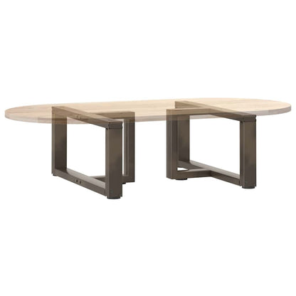 Couchtischbeine T-Form 2 Stk. Naturstahl 70x25x(30-31) cm Stahl
