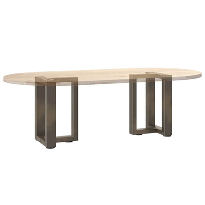 Couchtischbeine T-Form 2 Stk. Naturstahl 28x25x(42-43) cm Stahl