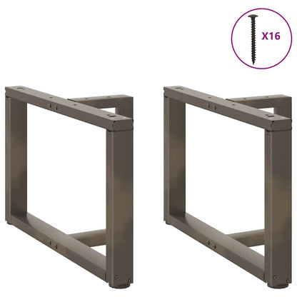Couchtischbeine T-Form 2 Stk. Naturstahl 60x25x(42-43) cm Stahl