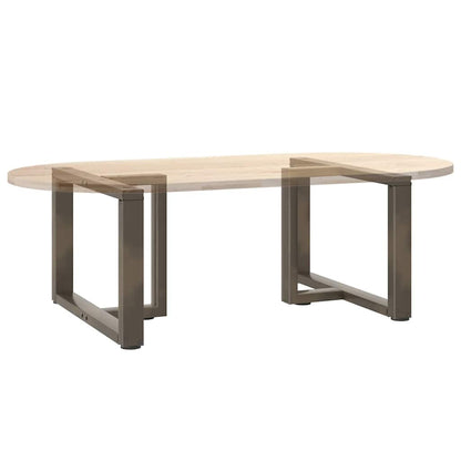 Couchtischbeine T-Form 2 Stk. Naturstahl 60x25x(42-43) cm Stahl