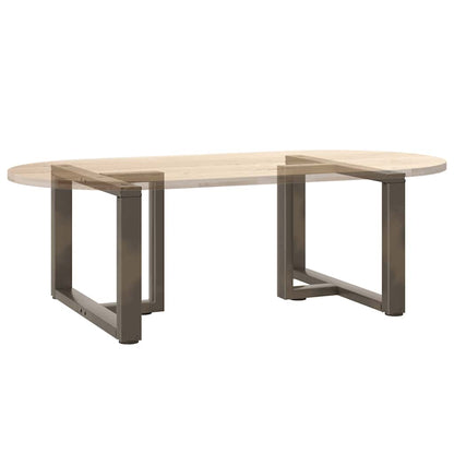 Couchtischbeine T-Form 2 Stk. Naturstahl 70x25x(42-43) cm Stahl
