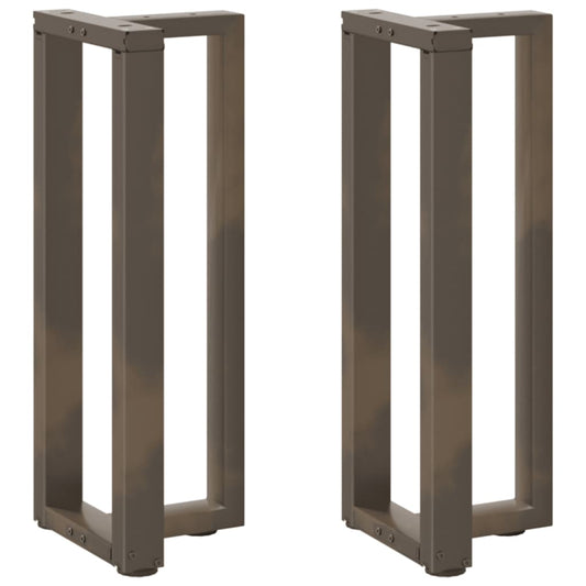Konsolentischbeine T-Form 2 Stk. Naturstahl 25x28x(72-73) cm