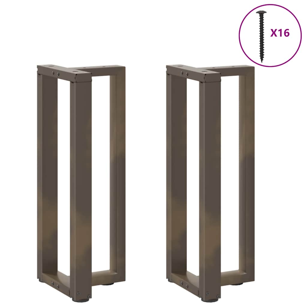 Konsolentischbeine T-Form 2 Stk. Naturstahl 38x25x(72-73) cm
