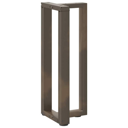 Konsolentischbeine T-Form 2 Stk. Naturstahl 38x25x(72-73) cm