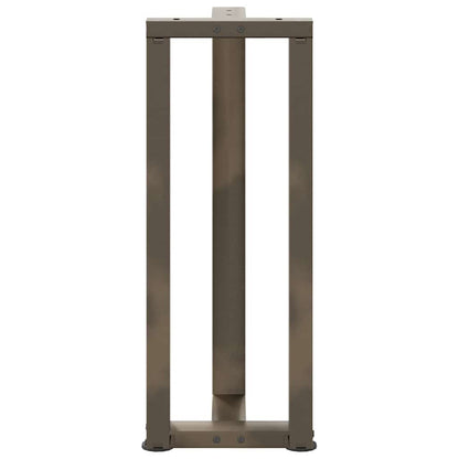 Konsolentischbeine T-Form 2 Stk. Naturstahl 38x25x(72-73) cm